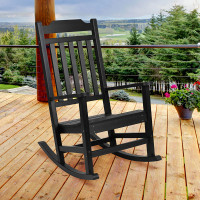 Flash Furniture JJ-C14703-BK-GG Winston All-Weather Poly Resin Rocking Chair in Black